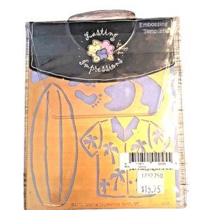 Surfs Up Brass Stencil Die Template for Paper Crafting Lasting Impressions 2003